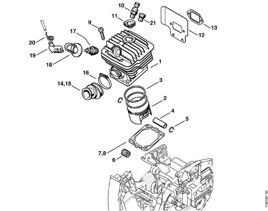 Cilindro Motoseghe a benzina (MS) MS 460-Z Magnum della marca STIHL