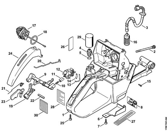 Corpo serbatoio Motoseghe a benzina (MS) MS 460-Z Magnum della marca STIHL