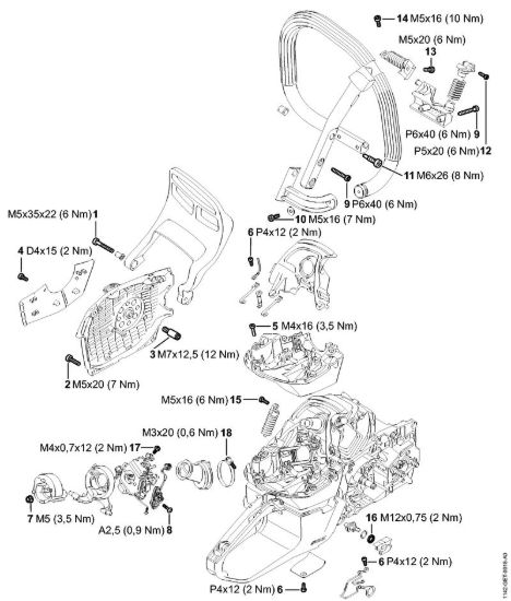 Coppie di serraggio Motoseghe a benzina (MS) MS 462 C-M della marca STIHL
