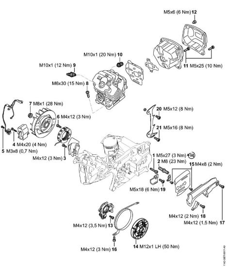 Coppie di serraggio Motoseghe a benzina (MS) MS 462 C-M della marca STIHL