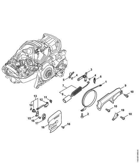 Freno catena, Dispositivo tendicatena Motoseghe a benzina (MS) MS 462 C-M R RettungssÃ¤ge della marca STIHL