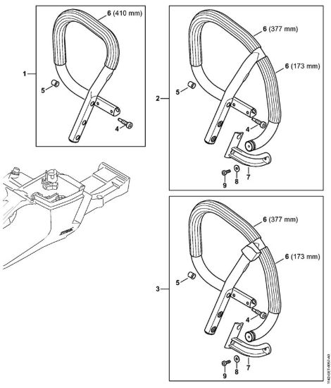 Manico tubolare Motoseghe a benzina (MS) MS 462 C-M R RettungssÃ¤ge della marca STIHL