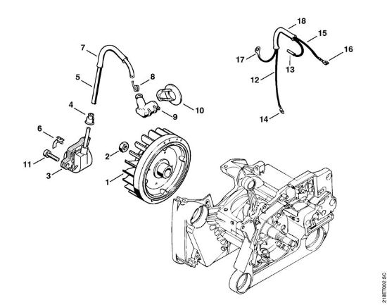Impianto di accesione Motoseghe a benzina (MS) MS 650 della marca STIHL