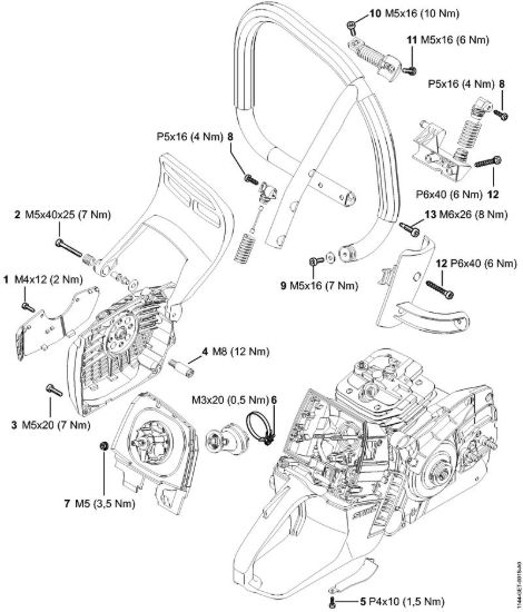 Coppie di serraggio Motoseghe a benzina (MS) MS 651 della marca STIHL