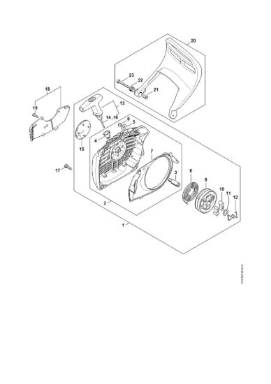 Picture of Dispositivo di avviamento, Protezione mano MS 651