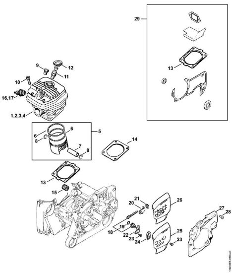 Cilindro Motoseghe a benzina (MS) MS 660-Magnum della marca STIHL