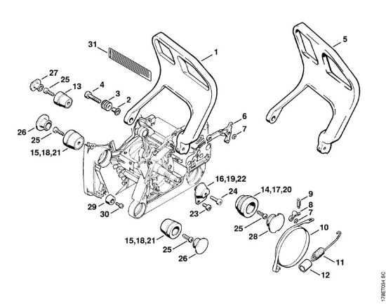 Sistema AV Motoseghe a benzina (MS) MS 660-Magnum della marca STIHL