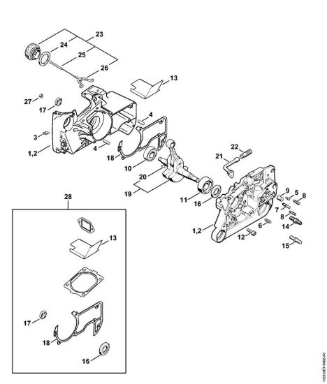 Carter albero a gomito Motoseghe a benzina (MS) MS 660-W della marca STIHL
