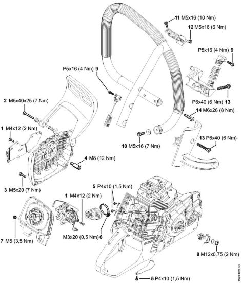 Coppie di serraggio Motoseghe a benzina (MS) MS 661 C-M della marca STIHL