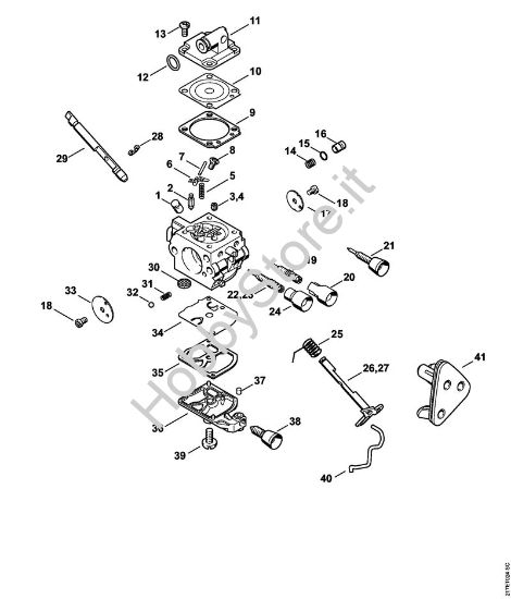 Carburatore C1Q-S258, C1Q-S135, C1Q-S104 Motoseghe a benzina (MS) MS 192 TC-E della marca STIHL