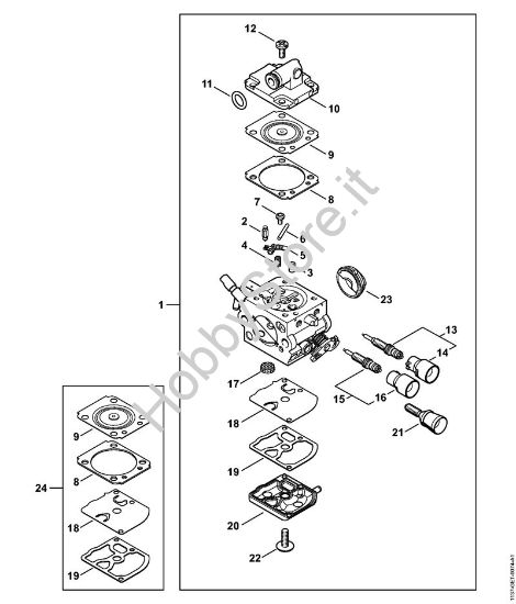 Carburatore 1137/20 Motoseghe a benzina (MS) MS 193 C-E della marca STIHL