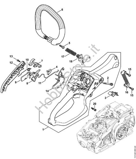 Corpo impugnatura Motoseghe a benzina (MS) MS 193 C-E della marca STIHL