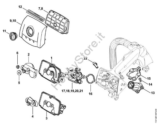 Filtro aria, manicotto elastico Motoseghe a benzina (MS) MS 193 T della marca STIHL