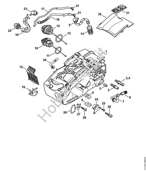 Carcassa motore Motoseghe a benzina (MS) MS 193 TC-E della marca STIHL