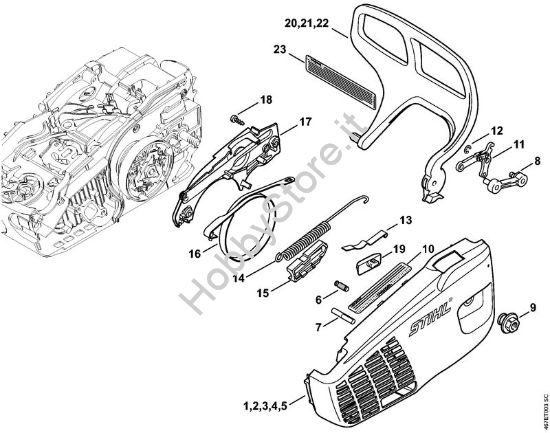 Coperchio rocchetto catena Motoseghe a benzina (MS) MS 193 TC-E della marca STIHL