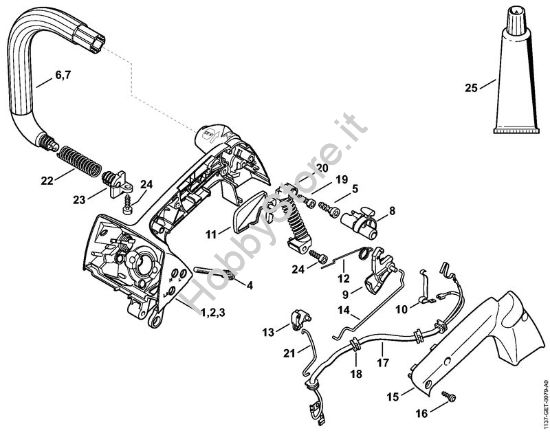 Corpo impugnatura Motoseghe a benzina (MS) MS 193 TC-E della marca STIHL