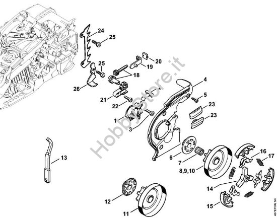 Pompa olio, frizione Motoseghe a benzina (MS) MS 193 TC-E della marca STIHL