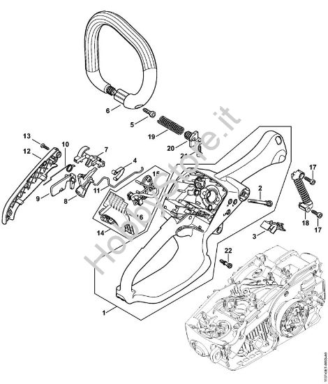 Corpo impugnatura Motoseghe a benzina (MS) MS 194 C-E della marca STIHL