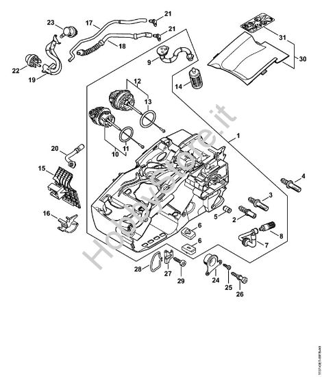 Carcassa motore Motoseghe a benzina (MS) MS 194 T della marca STIHL
