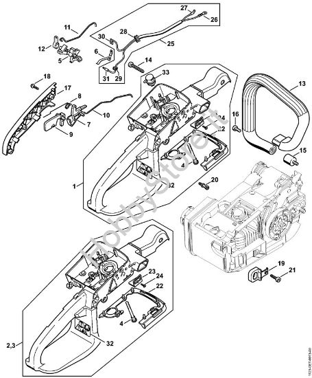 Corpo impugnatura MS 200 T Motoseghe a benzina (MS) MS 200 della marca STIHL