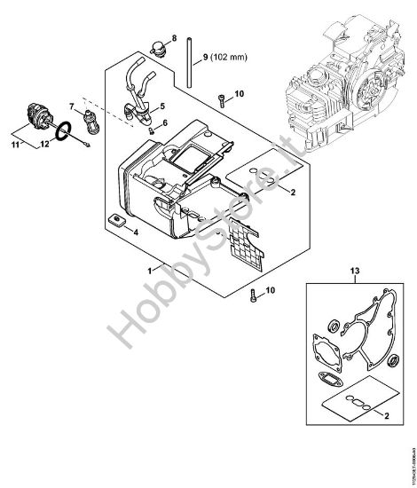 Corpo serbatoio MS 200 Motoseghe a benzina (MS) MS 200 della marca STIHL