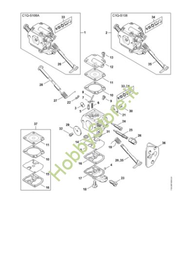 Picture of Carburatore C1Q-S108, C1Q-S108 Giappone MS 200 T