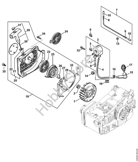 Impianto di accesione, dispositivo di avviamento Motoseghe a benzina (MS) MS 200 T della marca STIHL