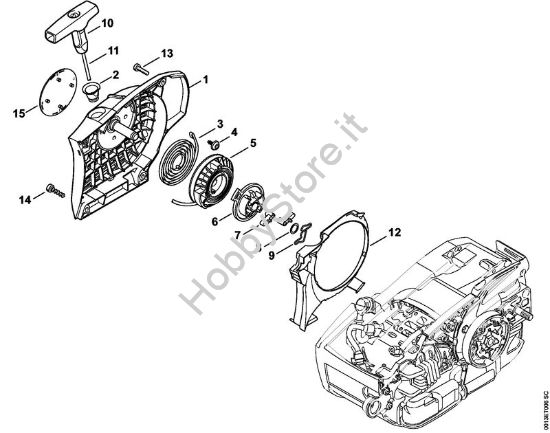 Dispositivo di avviamento ErgoStart Motoseghe a benzina (MS) MS 201 C-E della marca STIHL