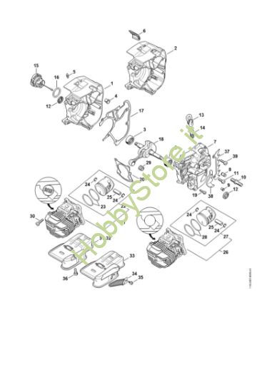 Picture of Carter albero a gomito, cilindro, silenziatore MS 201 C-M