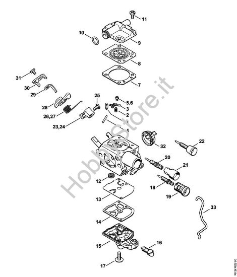 Carburatore C1Q-S250, C1Q-S248, C1Q-S214, C1Q-S188 Motoseghe a benzina (MS) MS 201 T della marca STIHL