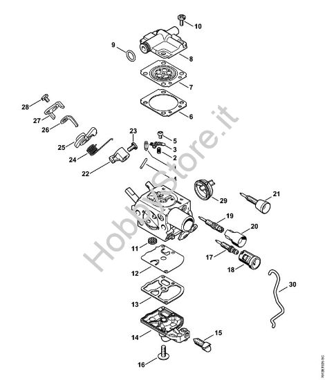 Carburatore C1Q-S280, C1Q-S283 Motoseghe a benzina (MS) MS 201 T della marca STIHL