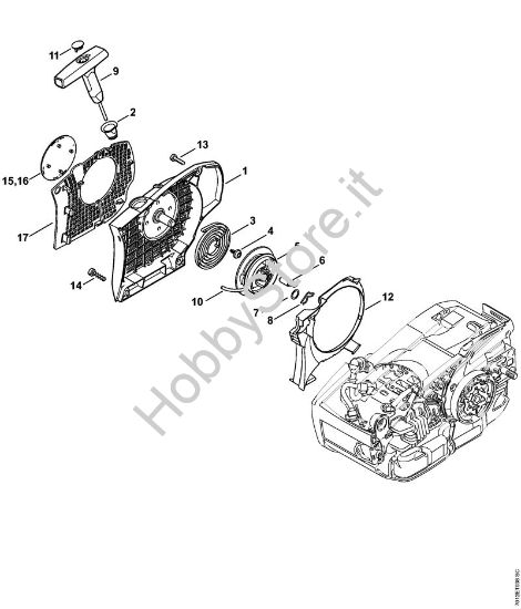 Dispositivo di avviamento Motoseghe a benzina (MS) MS 201 T della marca STIHL