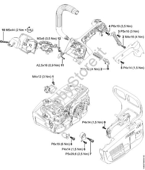 Coppie di serraggio Motoseghe a benzina (MS) MS 201 TC-M della marca STIHL
