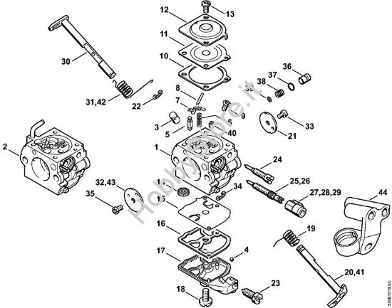 Carburatore C1Q-100335, C1Q-S86 Motoseghe a benzina (MS) MS 210 della marca STIHL