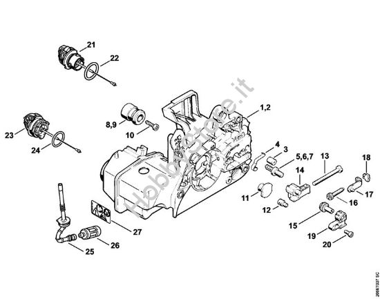 Carcassa motore Motoseghe a benzina (MS) MS 210 C-B della marca STIHL