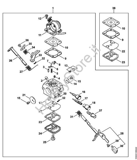 Carburatore C1Q-S120 (27.2013) Motoseghe a benzina (MS) MS 211 C-BE della marca STIHL