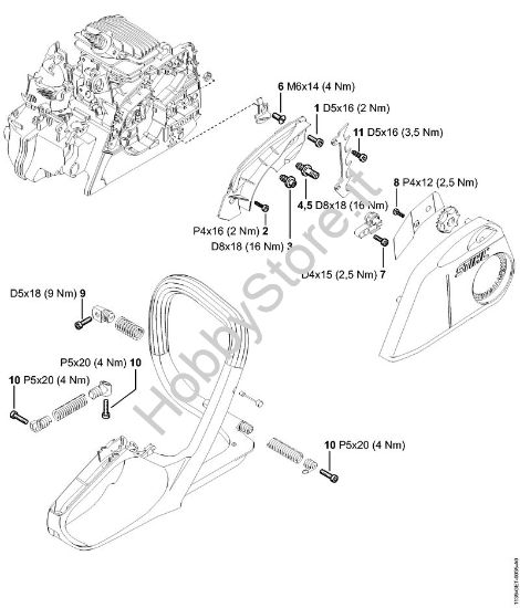 Coppie di serraggio Motoseghe a benzina (MS) MS 211 C-BE della marca STIHL