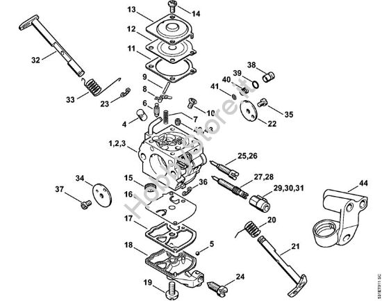 Carburatore C1QÂ­S91, -S92, -S107, C1Q-100338, 1123/36 Motoseghe a benzina (MS) MS 230 C-BE della marca STIHL