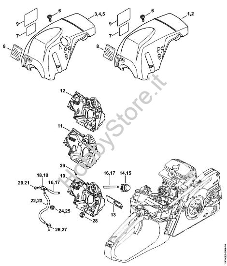 Cappottatura, Condotto aria Motoseghe a benzina (MS) MS 231 della marca STIHL