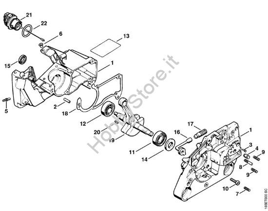 Carter albero a gomito Motoseghe a benzina (MS) MS 240 della marca STIHL