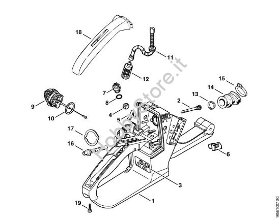 Corpo serbatoio Motoseghe a benzina (MS) MS 240 della marca STIHL