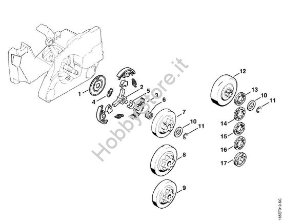Frizione, rocchetto catena Motoseghe a benzina (MS) MS 240 della marca STIHL