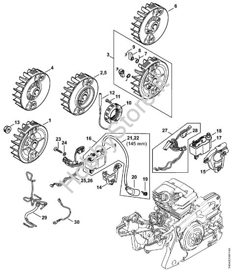 Impianto di accesione, Fascio di cavi Motoseghe a benzina (MS) MS 241 C-BEM della marca STIHL
