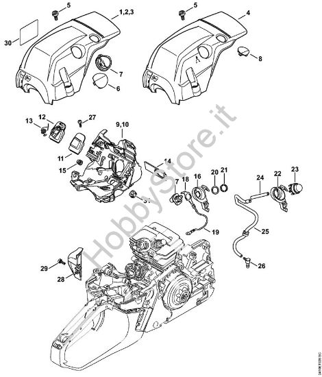 Cappottatura, Condotto aria Motoseghe a benzina (MS) MS 241 C-M della marca STIHL