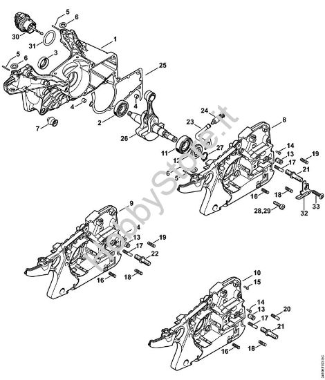 Carter albero a gomito Motoseghe a benzina (MS) MS 241 C-M VW della marca STIHL