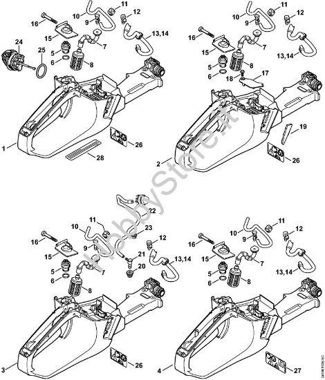 Corpo serbatoio Motoseghe a benzina (MS) MS 241 C-M VW della marca STIHL
