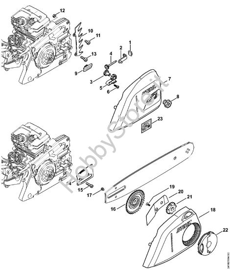 Dispositivo tendicatena, Coperchio rocchetto catena Motoseghe a benzina (MS) MS 241 C-MQ della marca STIHL