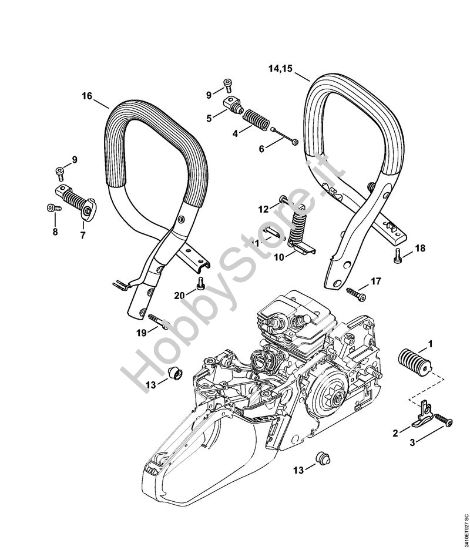 Sistema AV, Manico tubolare Motoseghe a benzina (MS) MS 241 C-MQ della marca STIHL