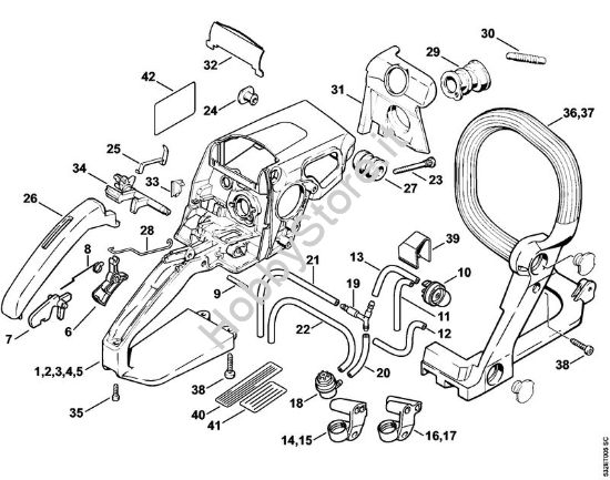 Corpo impugnatura Motoseghe a benzina (MS) MS 250 della marca STIHL