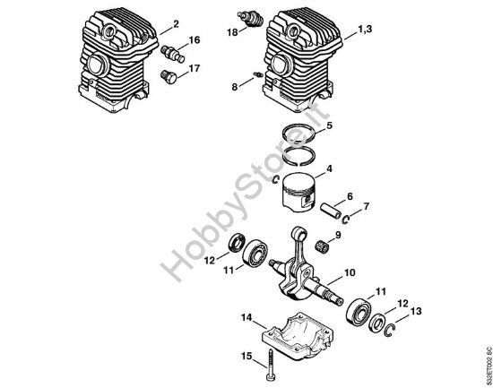 Gruppo propulsore Motoseghe a benzina (MS) MS 250 della marca STIHL